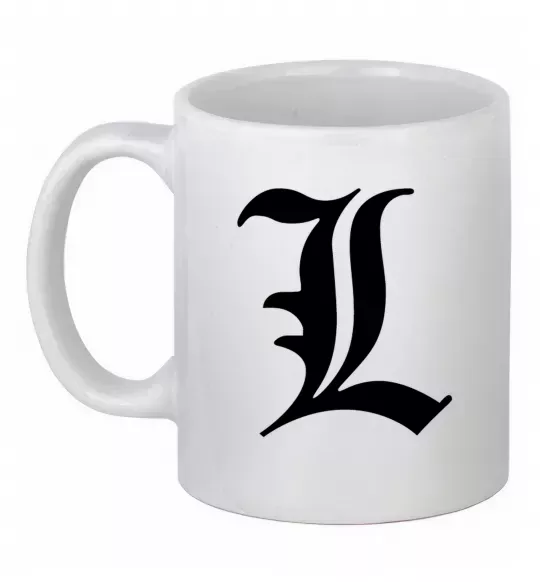 Чашка керамічна Death note L Білий фото