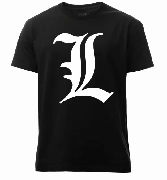 Чоловіча преміум футболка Death note L Чорний фото