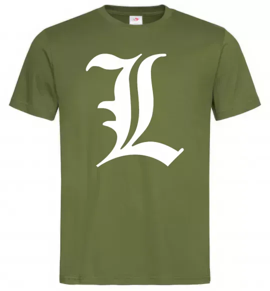 Чоловіча футболка Death note L Оливковий фото