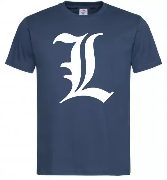 Чоловіча футболка Death note L Темно-синій фото