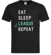 Чоловіча футболка eat sleep league repeat Чорний фото