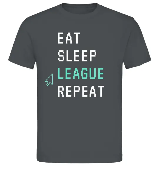Чоловіча футболка eat sleep league repeat Графіт фото