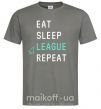 Мужская футболка eat sleep league repeat Графит фото