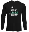 Лонгслив eat sleep league repeat Черный фото