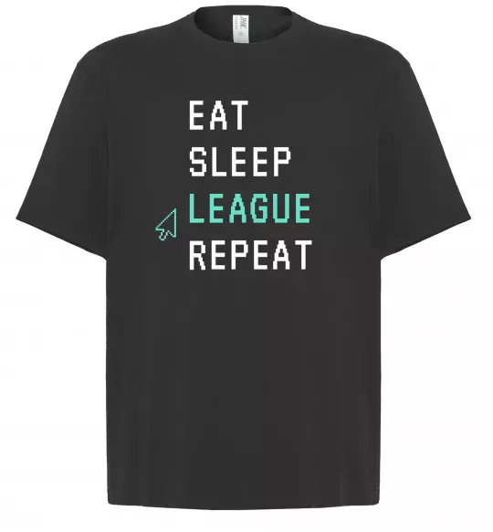Футболка Оверсайз eat sleep league repeat Черный фото