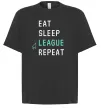 Футболка Оверсайз eat sleep league repeat Черный фото