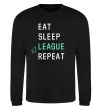 Свитшот eat sleep league repeat Черный фото