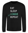 Свитшот eat sleep league repeat Черный фото