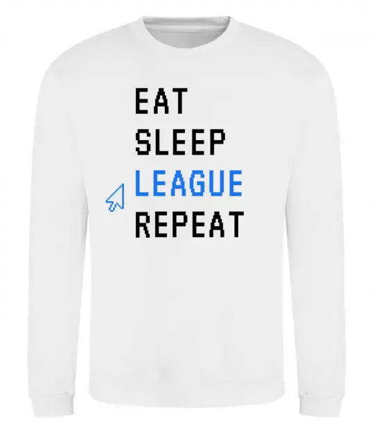 Свитшот eat sleep league repeat Белый фото