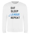 Свитшот eat sleep league repeat Белый фото