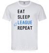 Мужская футболка eat sleep league repeat Белый фото