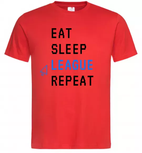 Чоловіча футболка eat sleep league repeat Червоний фото