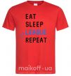 Чоловіча футболка eat sleep league repeat Червоний фото