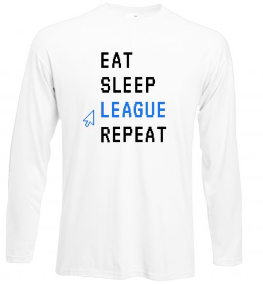 Лонгслів eat sleep league repeat Білий фото