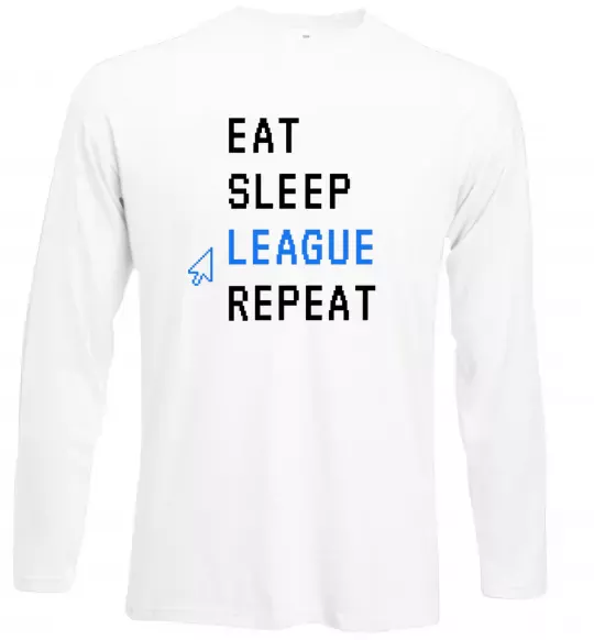 Лонгслив eat sleep league repeat Белый фото