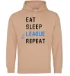 Чоловіча толстовка (худі) eat sleep league repeat Пісочний фото