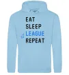 Чоловіча толстовка (худі) eat sleep league repeat Блакитний фото
