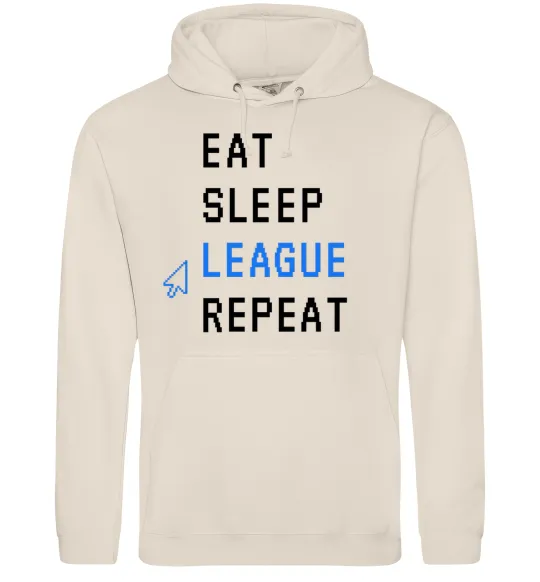 Мужская толстовка (худи) eat sleep league repeat Таш фото