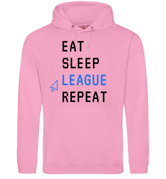 Жіноча толстовка (худі) eat sleep league repeat Рожевий фото
