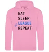 Жіноча толстовка (худі) eat sleep league repeat Рожевий фото