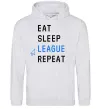 Жіноча толстовка (худі) eat sleep league repeat Сірий меланж Жіноча толстовка (худі) eat sleep league repeat Сірий меланж фото