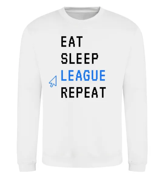 Свитшот eat sleep league repeat Белый фото