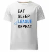 Чоловіча преміум футболка eat sleep league repeat Білий фото