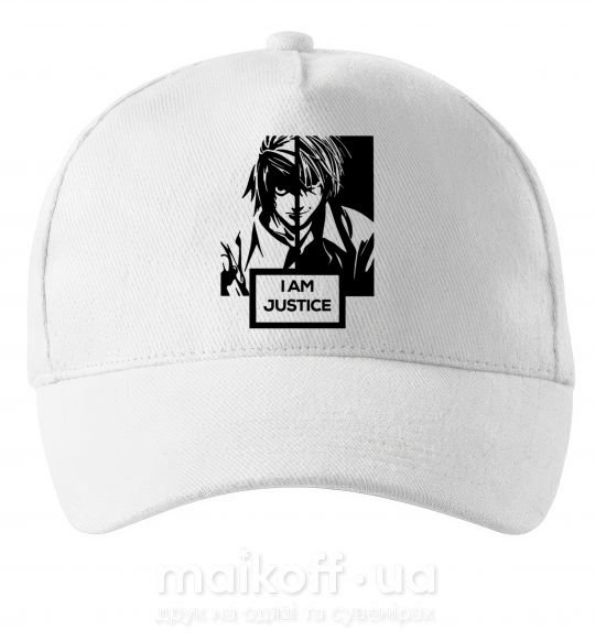 Кепка death note L i am justice Белый фото