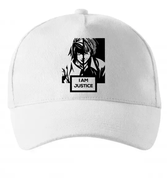 Кепка death note L i am justice Белый фото