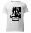 Мужская премиум футболка death note L i am justice Белый фото