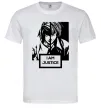 Мужская футболка death note L i am justice Белый фото