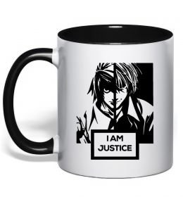 Чашка с цветной ручкой death note L i am justice