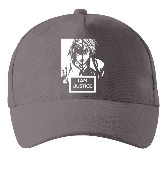 Кепка death note L i am justice Сірий фото