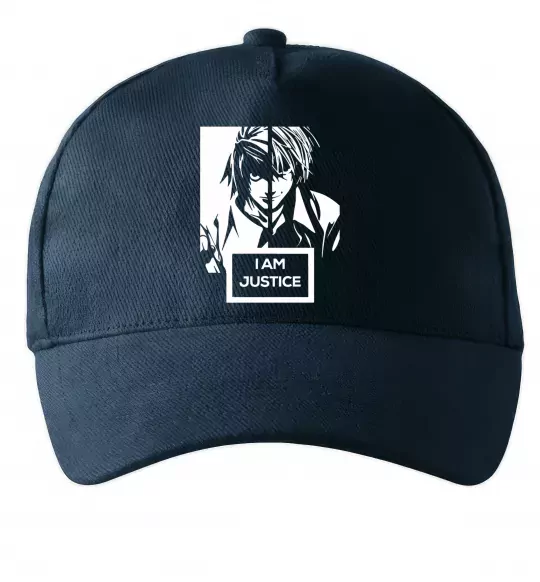 Кепка death note L i am justice Темно-синий фото