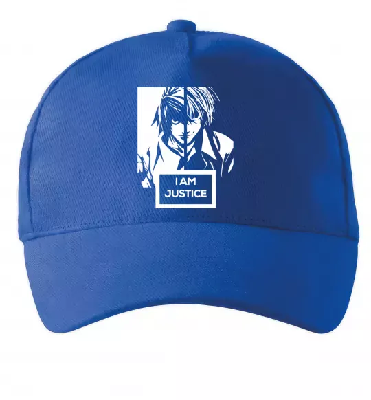 Кепка death note L i am justice Ярко-синий фото
