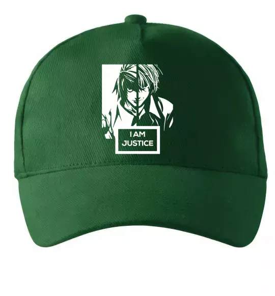 Кепка death note L i am justice Темно-зеленый фото