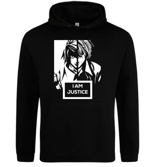 Женская толстовка (худи) death note L i am justice Черный фото