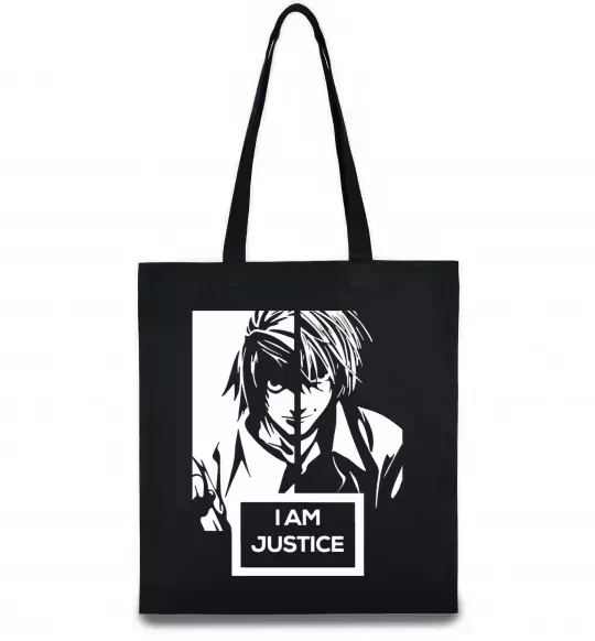 Эко-сумка death note L i am justice Черный фото