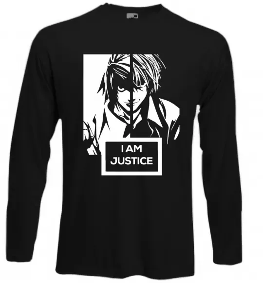 Лонгслив death note L i am justice Черный фото
