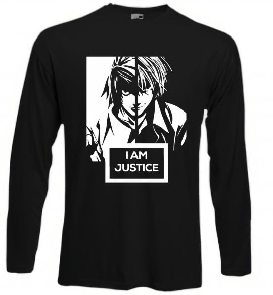 Реглан death note L i am justice Черный фото