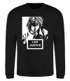 Свитшот death note L i am justice Черный фото