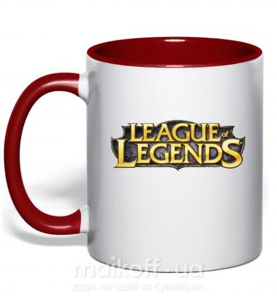 Чашка з кольоровою ручкою League of legends logo Червоний фото