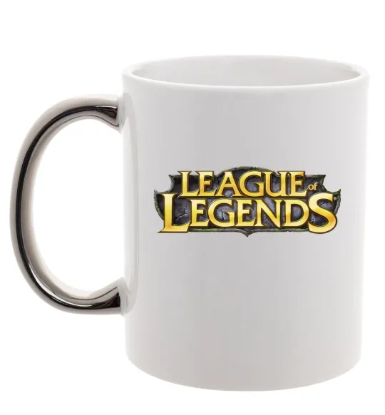 Чашка з кольоровою ручкою League of legends logo Срібло фото