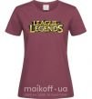 Женская футболка League of legends logo Бордовый фото