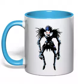 Чашка с цветной ручкой death note L i am justice Черный фото