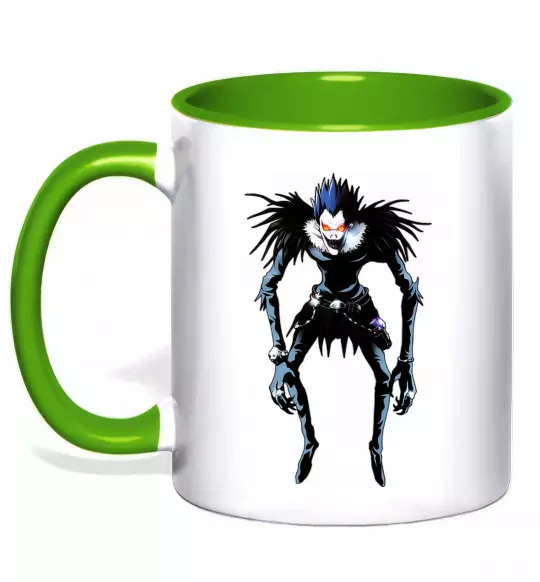 Чашка з кольоровою ручкою Рюк Зошит Смерті Зелений фото