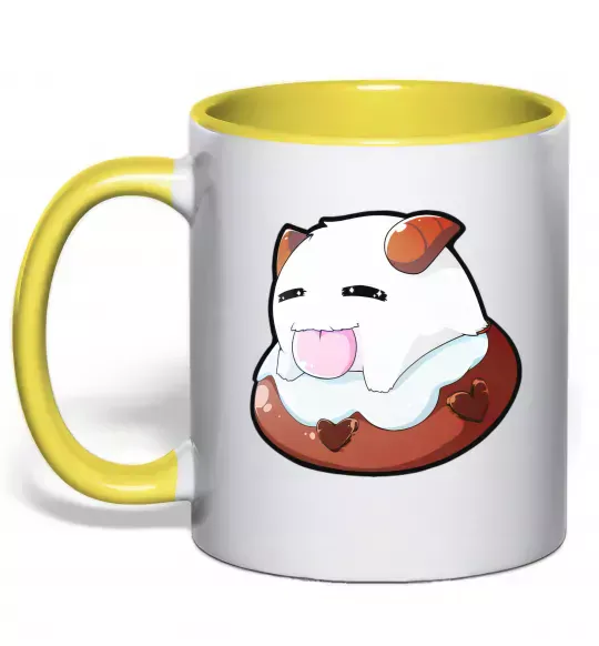 Чашка з кольоровою ручкою League of legends Poro Сонячно жовтий фото