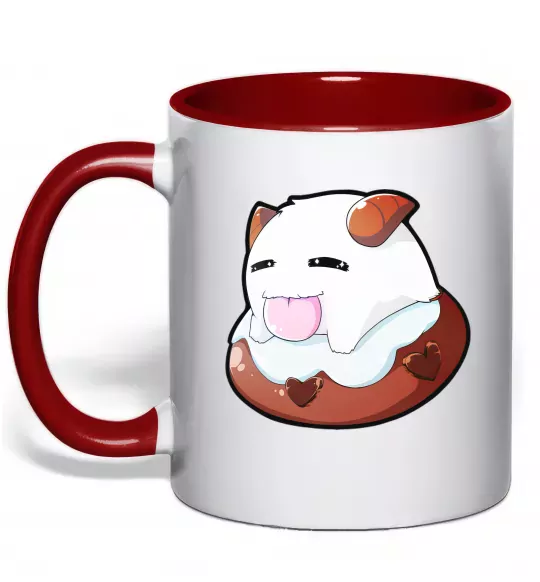 Чашка з кольоровою ручкою League of legends Poro Червоний фото