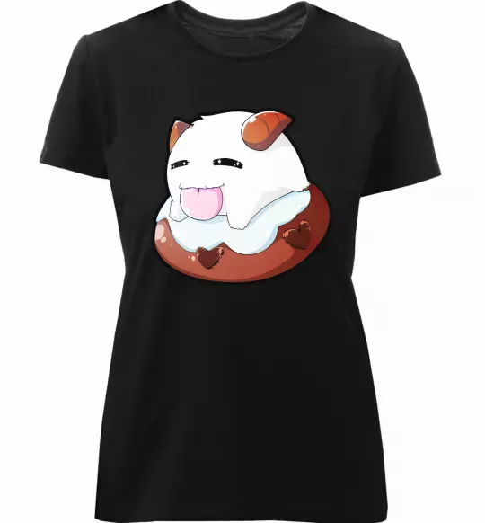 Жіноча преміум футболка League of legends Poro Чорний фото