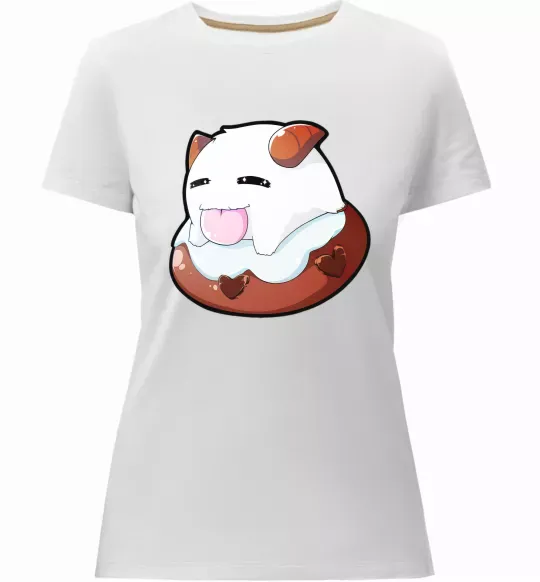 Жіноча преміум футболка League of legends Poro Білий фото